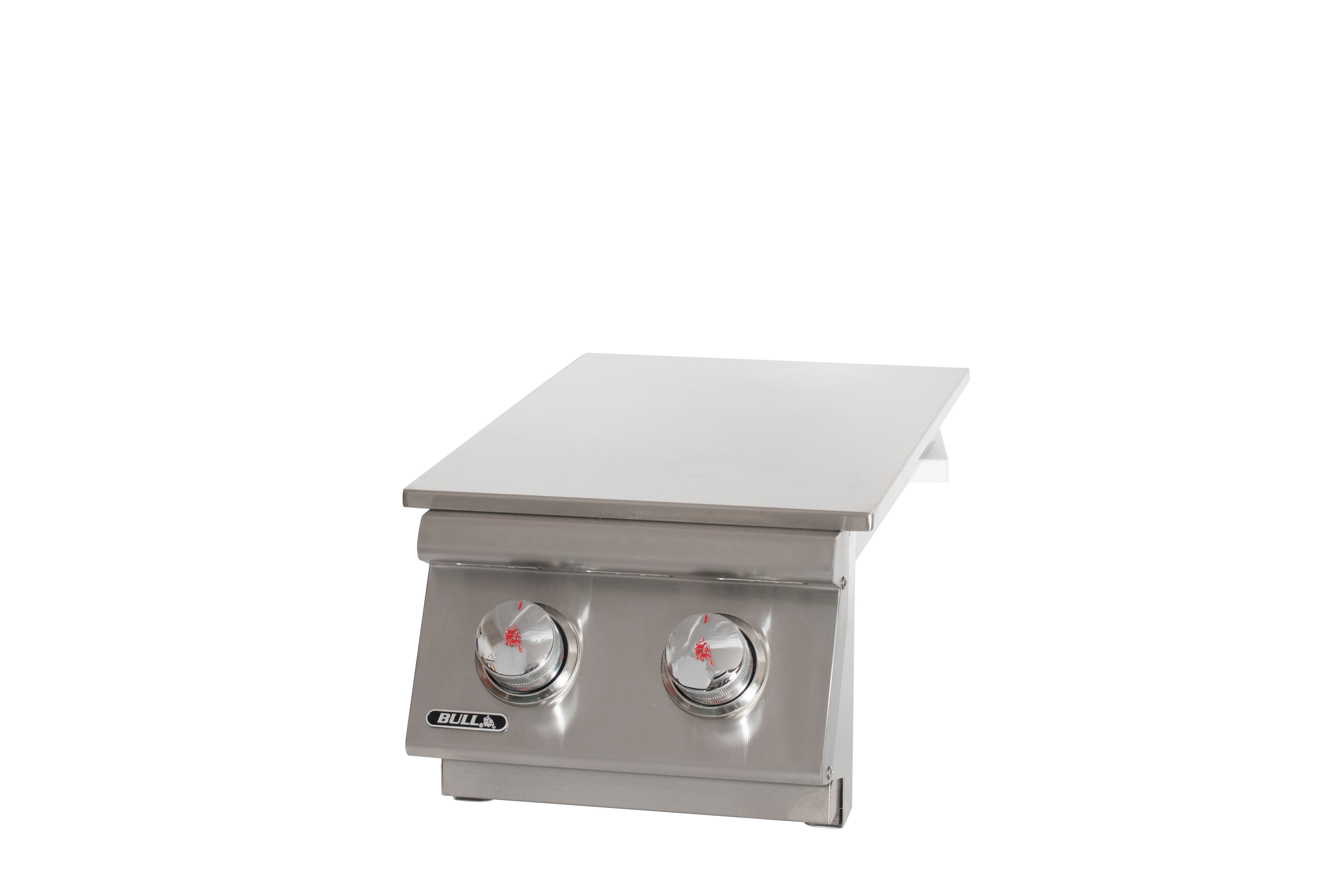 Bull Built-In Natural Gas and Propane Gas Double Side Burner W/ Stainless Steel Lid -300008/9