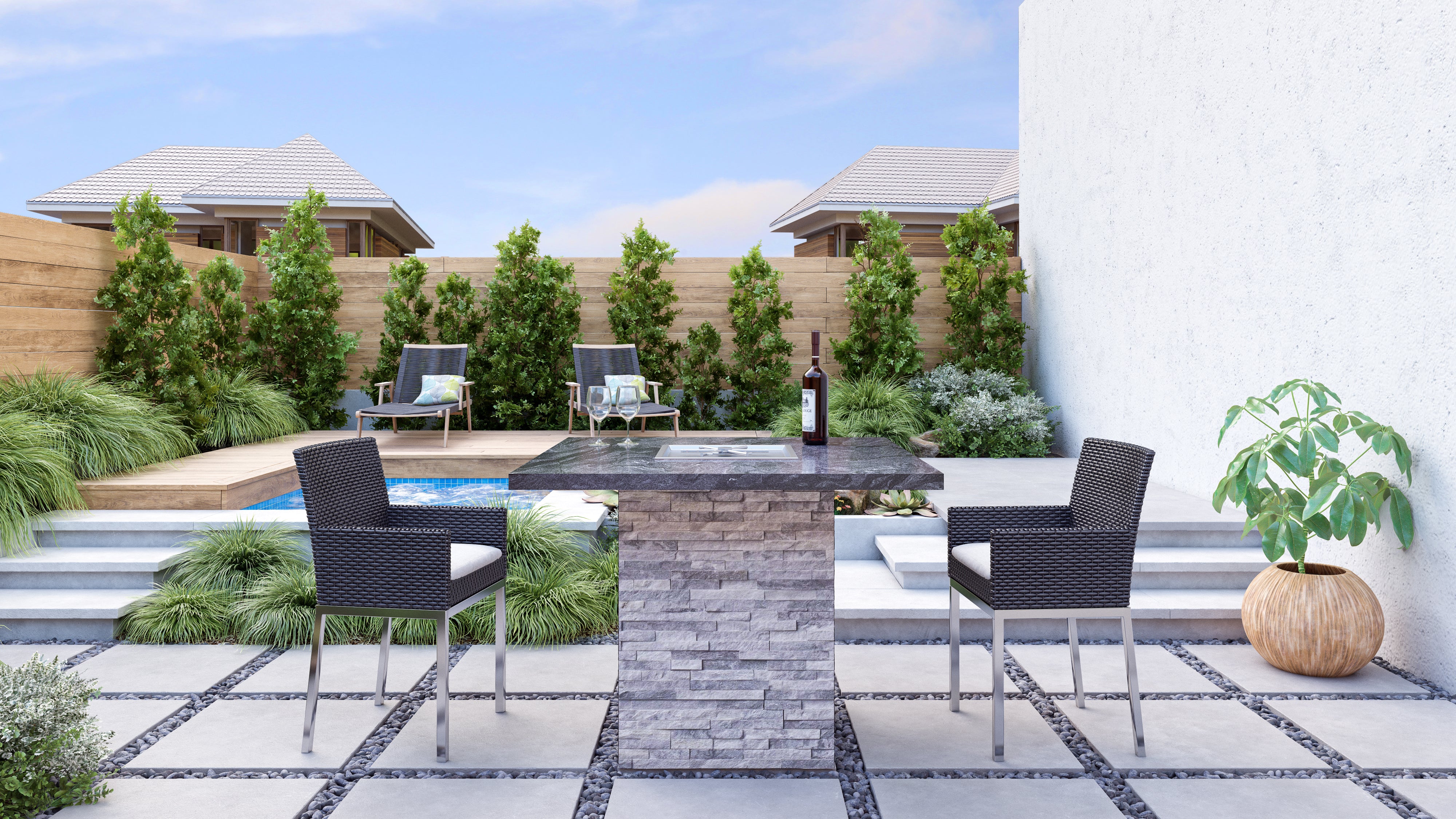 Luxury Bar Height Chat Fire Table Fully Finished-BR-BHCT
