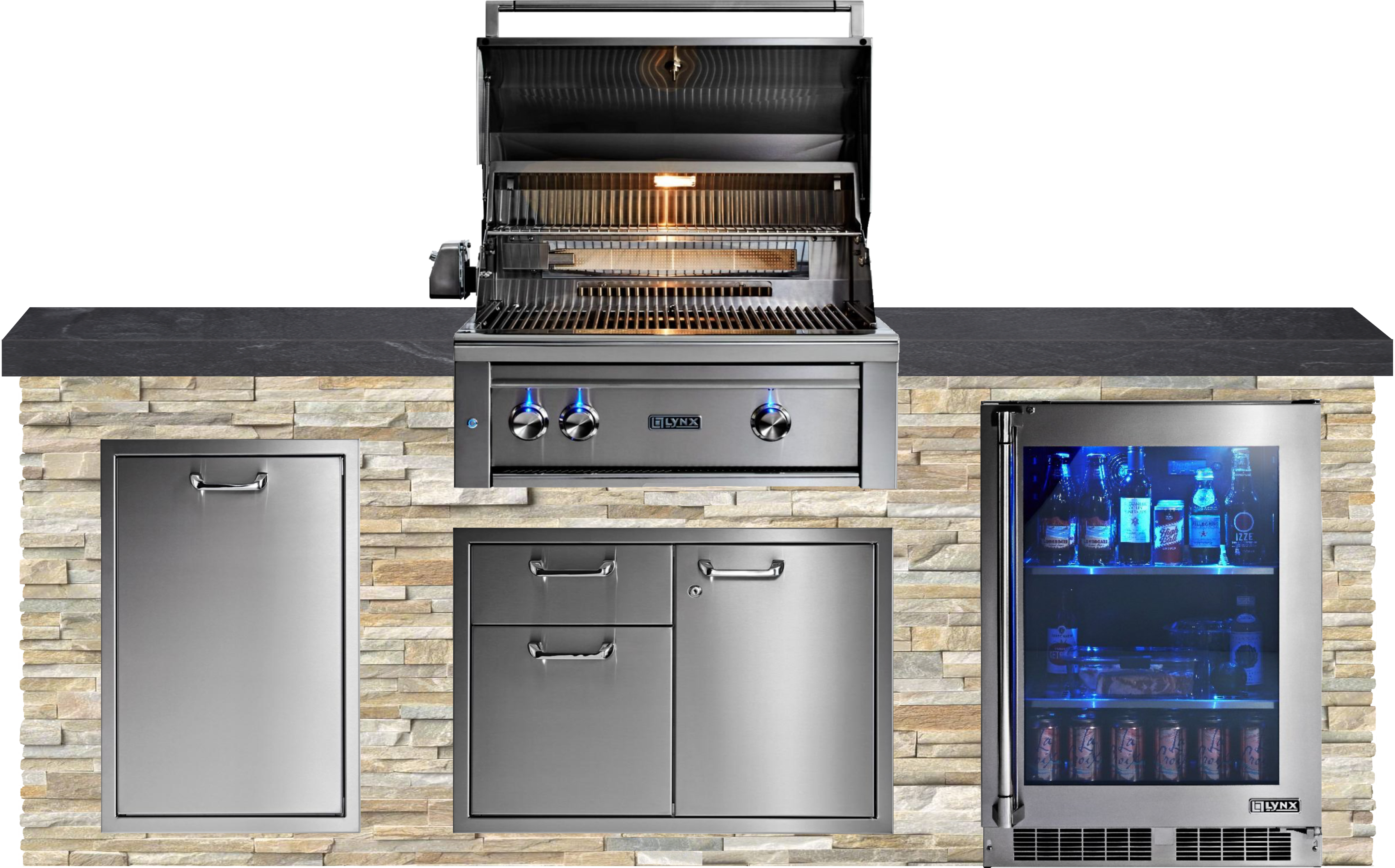 Lynx Pro Classic Collection 96" Luxury Finished Outdoor Kitchen Package 1-LNX-1-CC