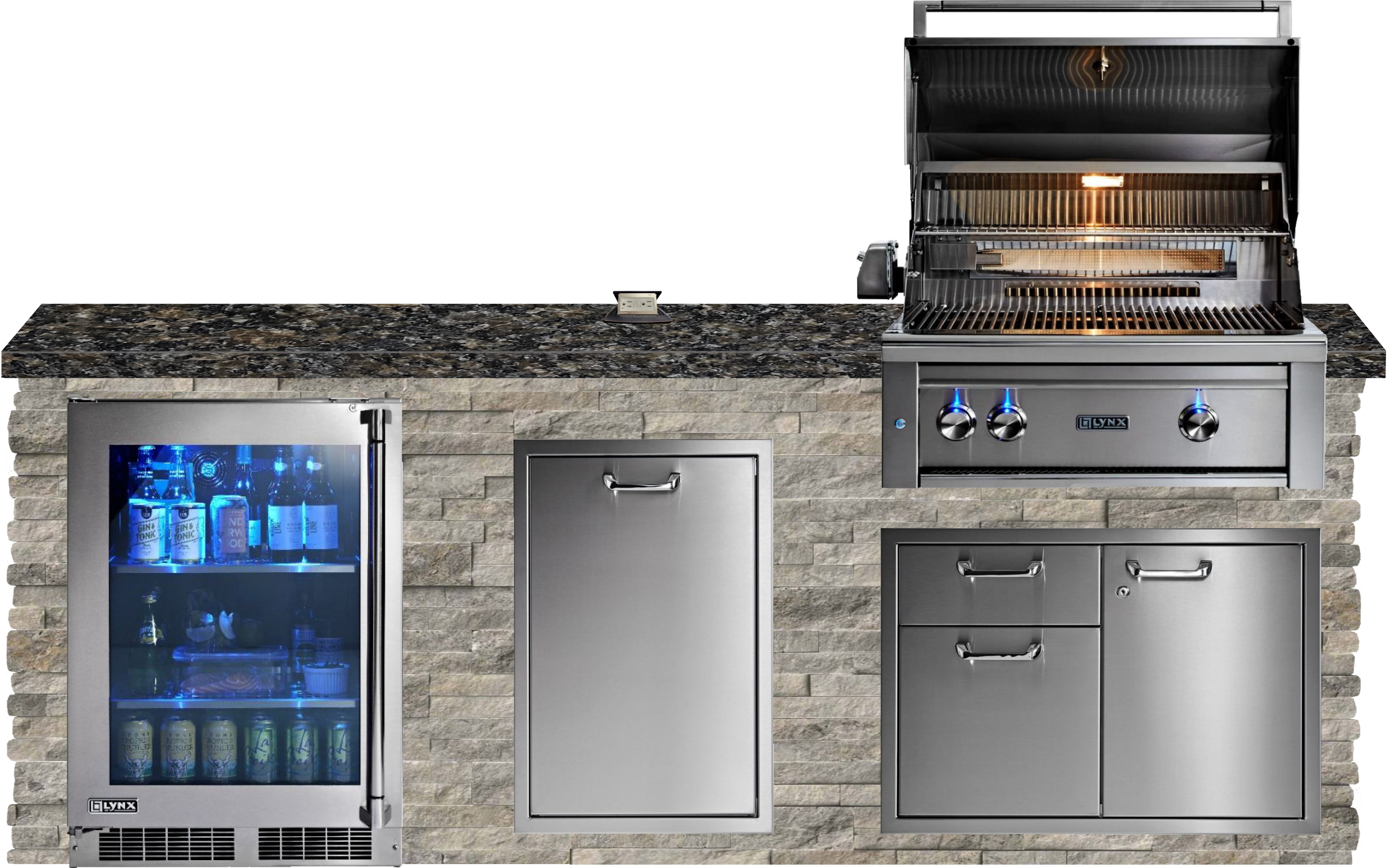 Lynx Pro Classic Collection 96" Luxury Finished Outdoor Kitchen Package 1-LNX-1-CC