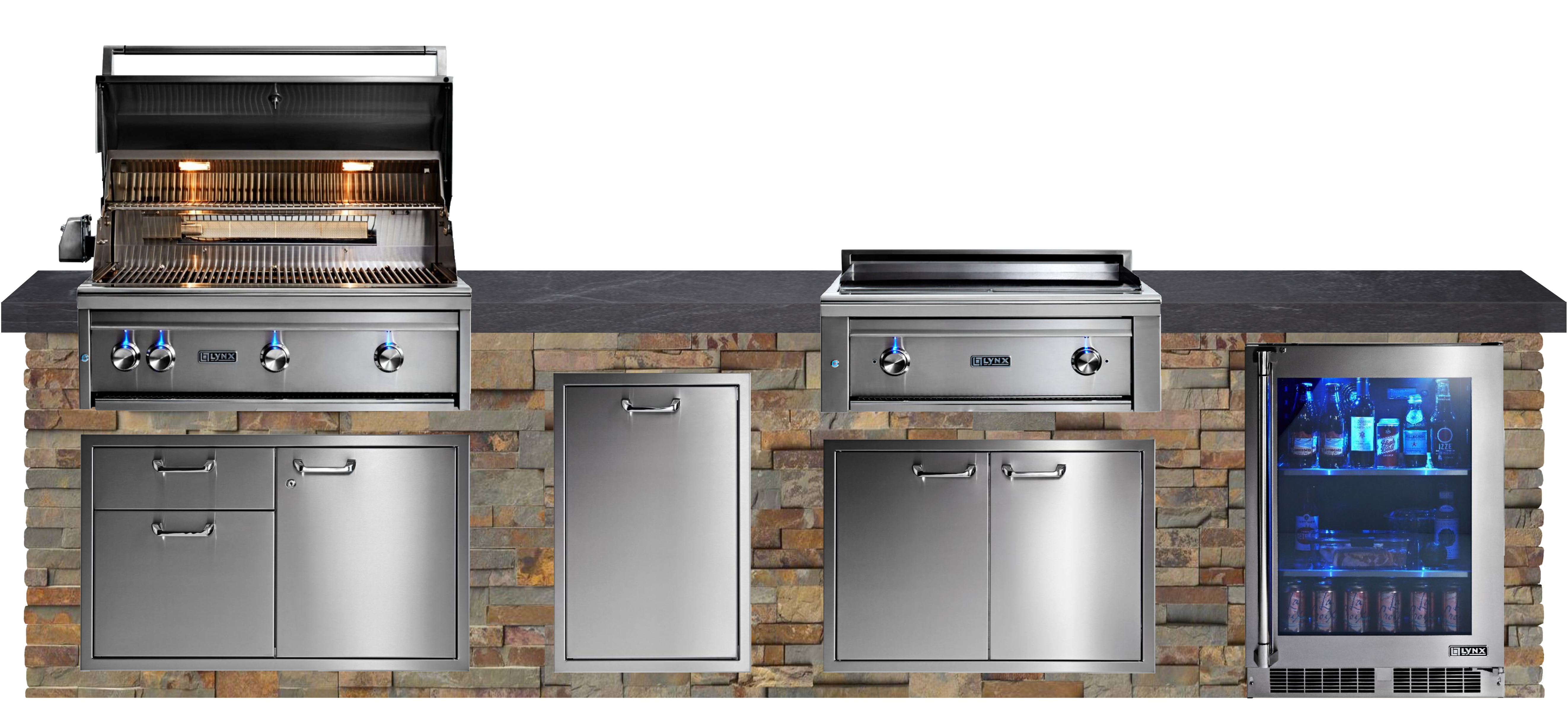 Lynx Pro Classic Collection 144" Luxury Finished Outdoor Kitchen Package 12-LNX-12-CC