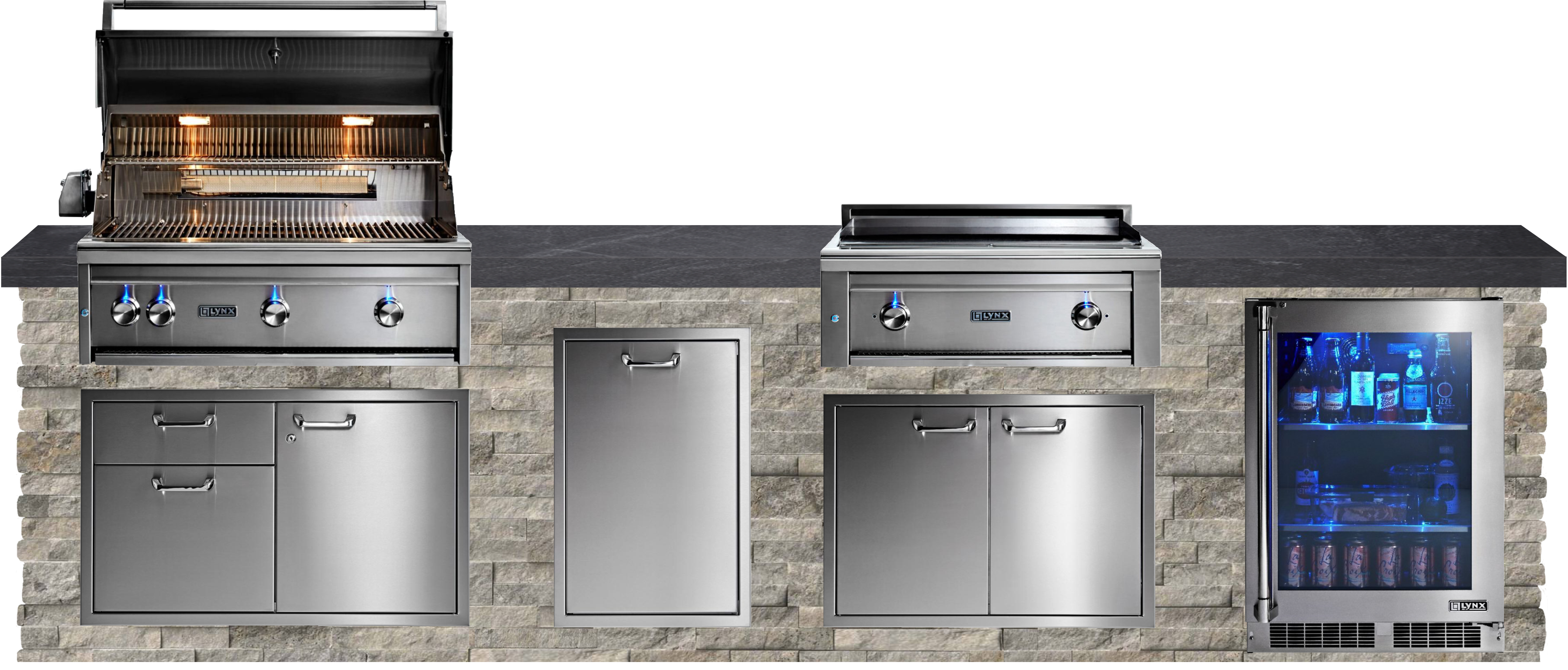 Lynx Pro Classic Collection 144" Luxury Finished Outdoor Kitchen Package 12-LNX-12-CC
