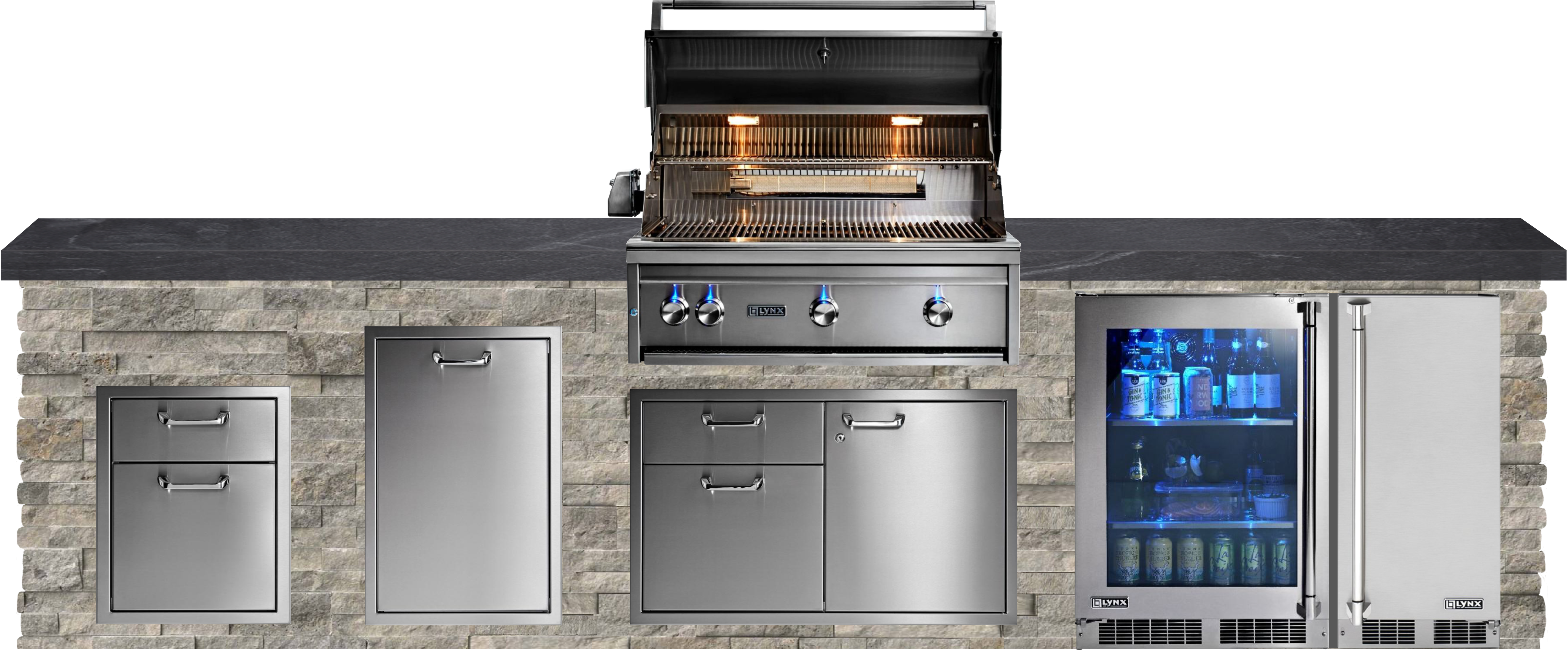 Lynx Pro Classic Collection 144" Luxury Finished Outdoor Kitchen Package 14-LNX-14-CC
