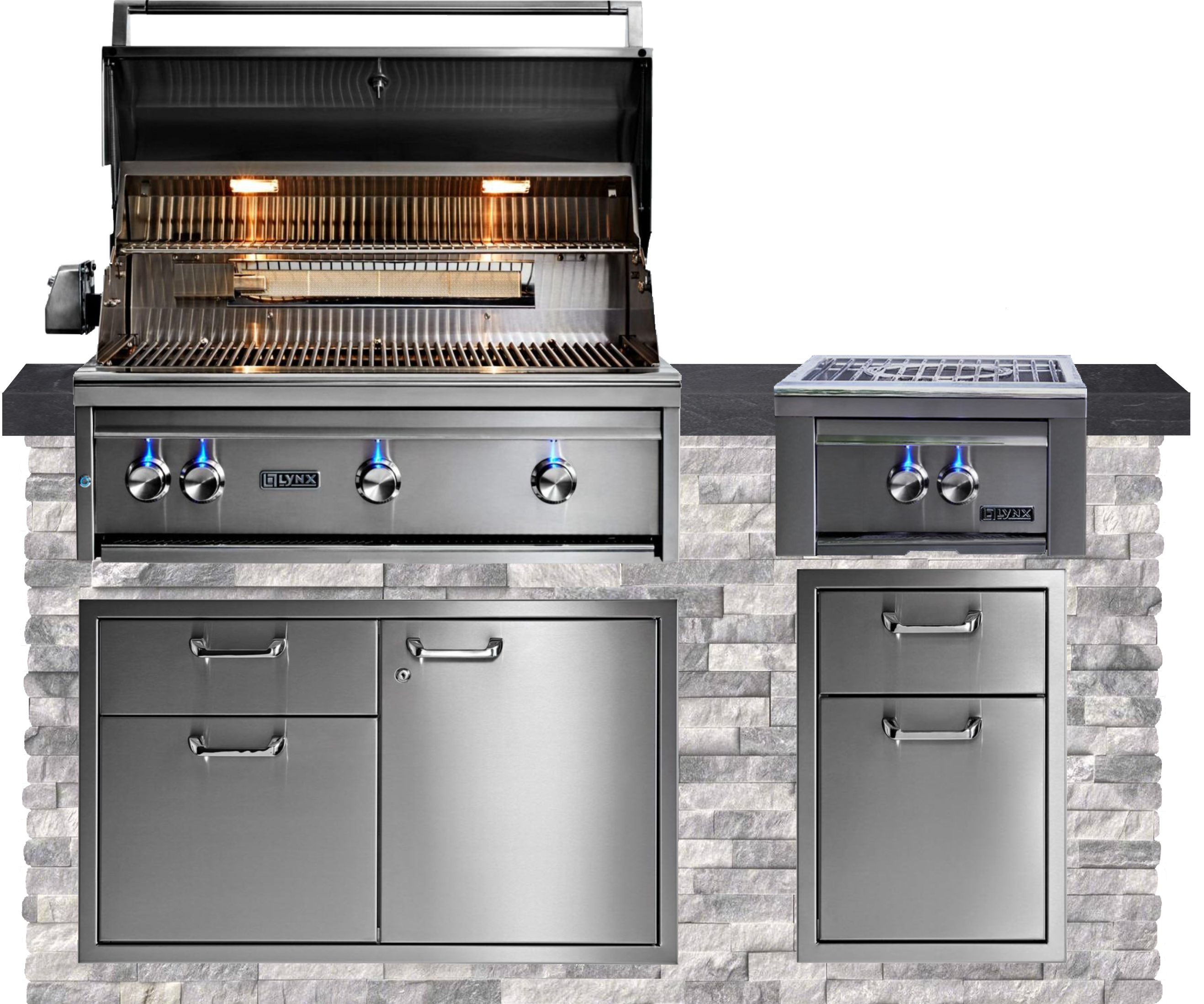 Lynx Pro Prestige Collection 72" Luxury Finished Outdoor Kitchen Package 4-LNX-4-PC
