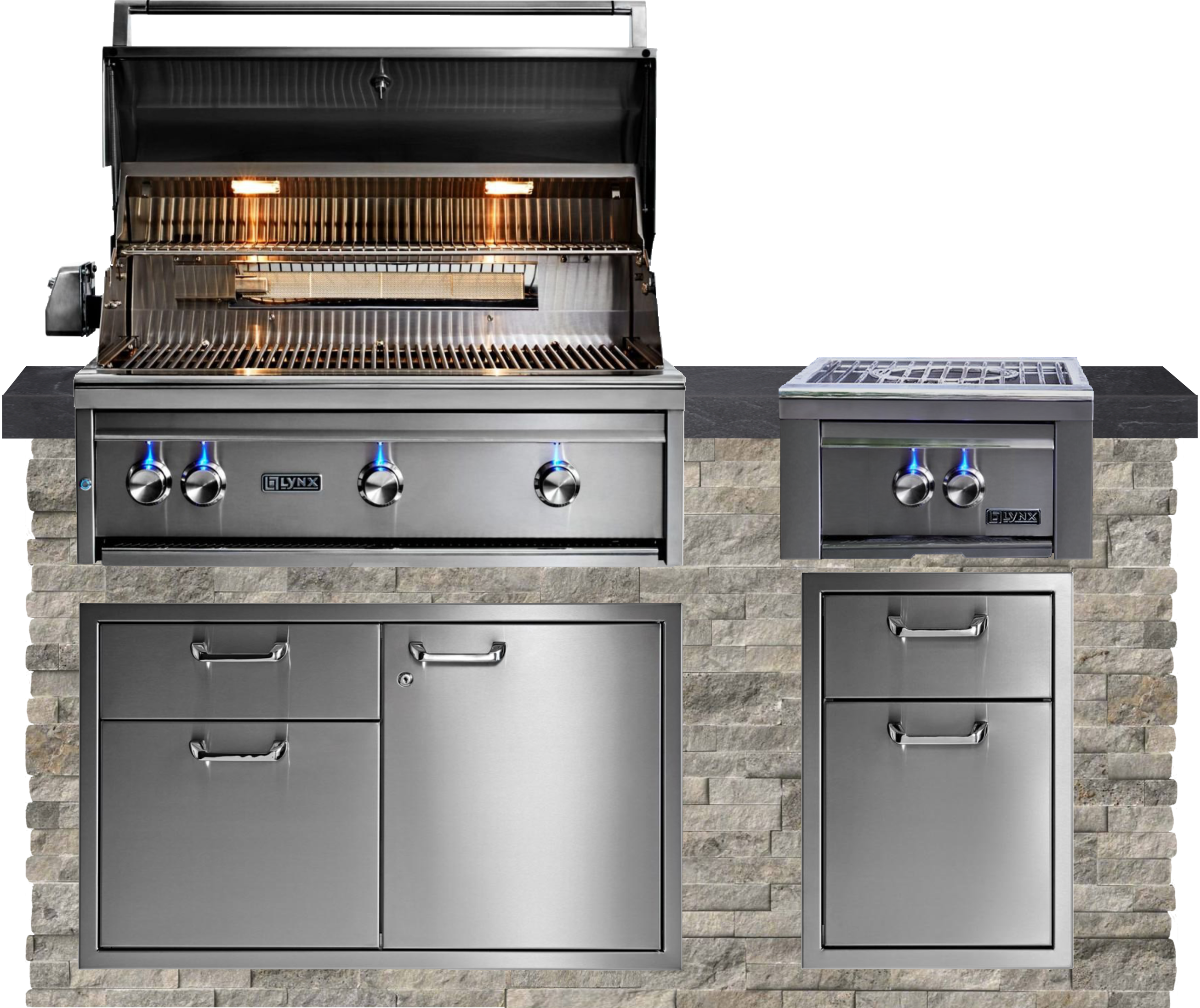 Lynx Pro Classic Collection 72" Luxury Finished Outdoor Kitchen Package 4-LNX-4-CC