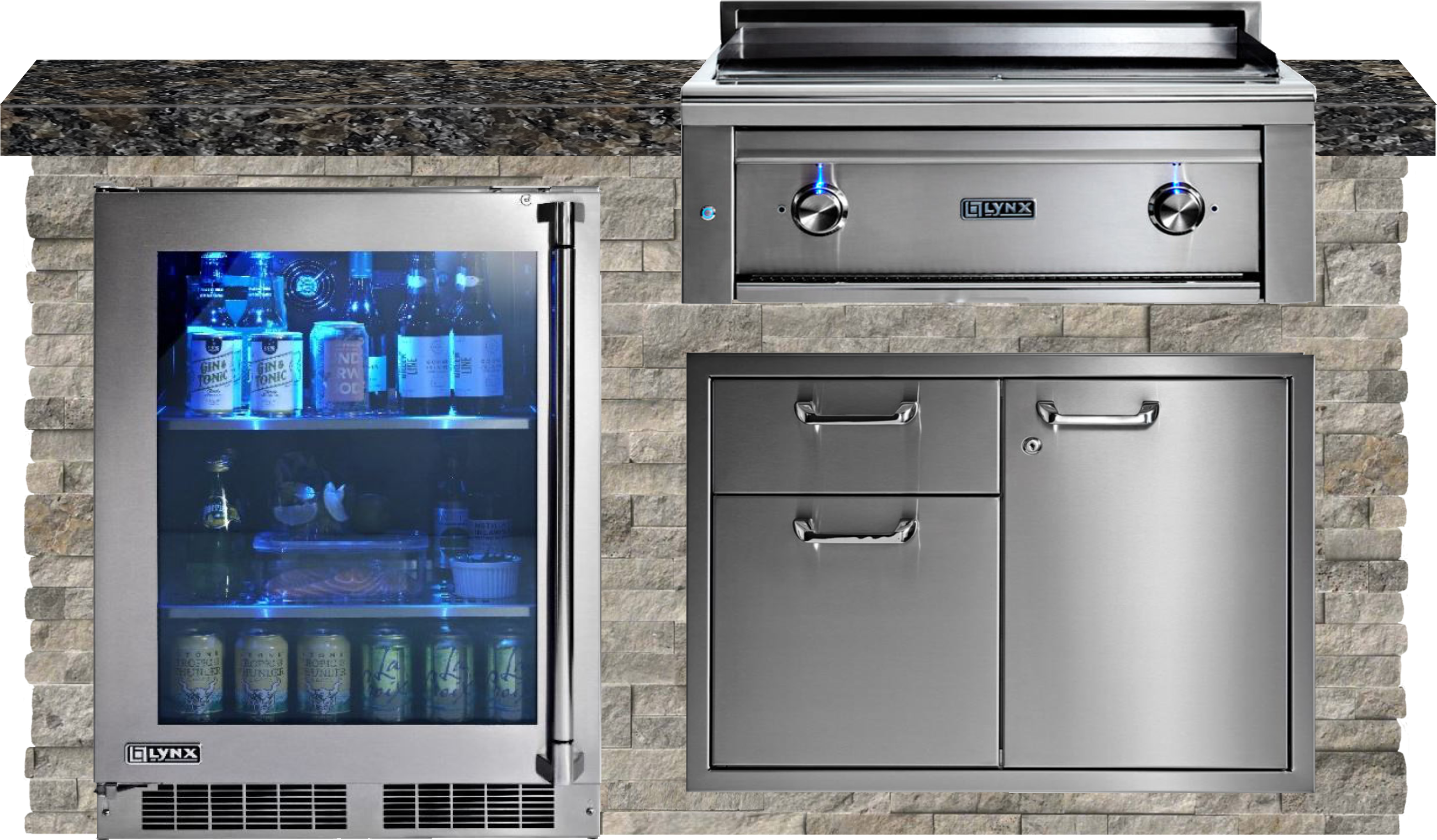 Lynx Pro Prestige Collection 72" Luxury Finished Outdoor Kitchen Package 5-LNX-5-PC