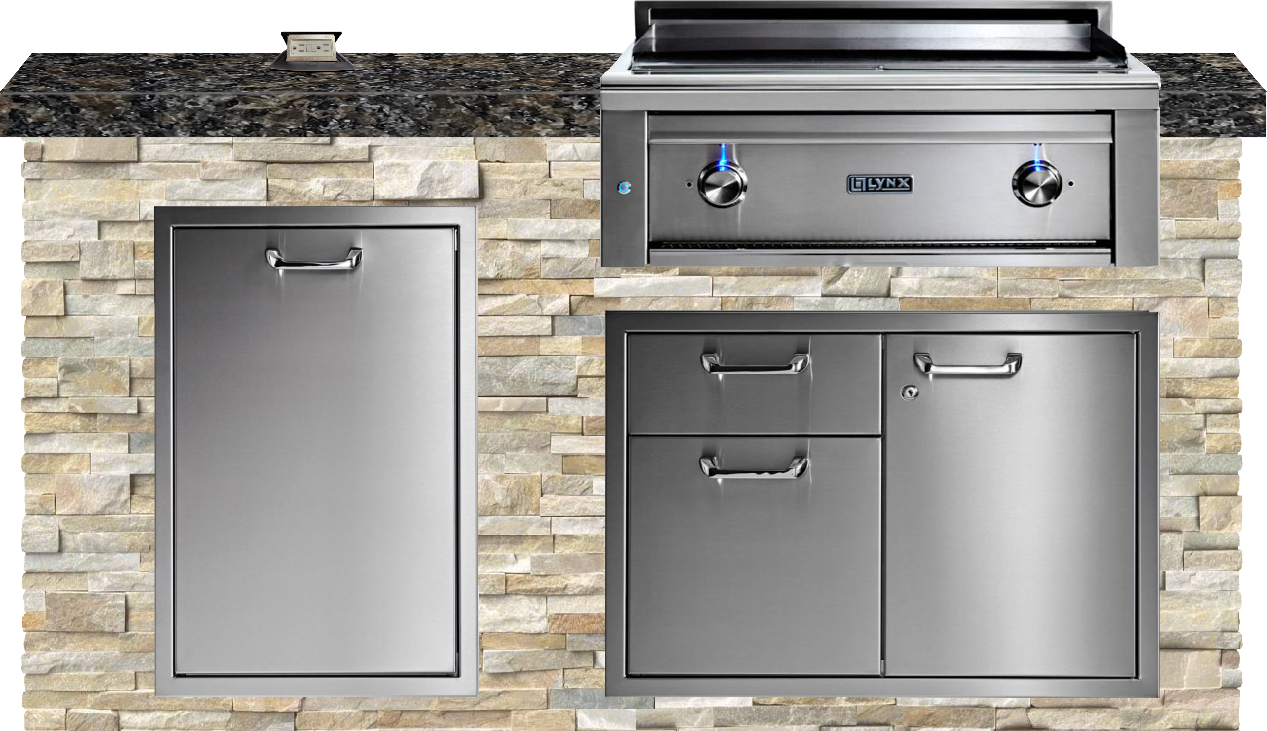 Lynx Pro Classic Collection 72" Luxury Finished Outdoor Kitchen Package 6-LNX-6-CC
