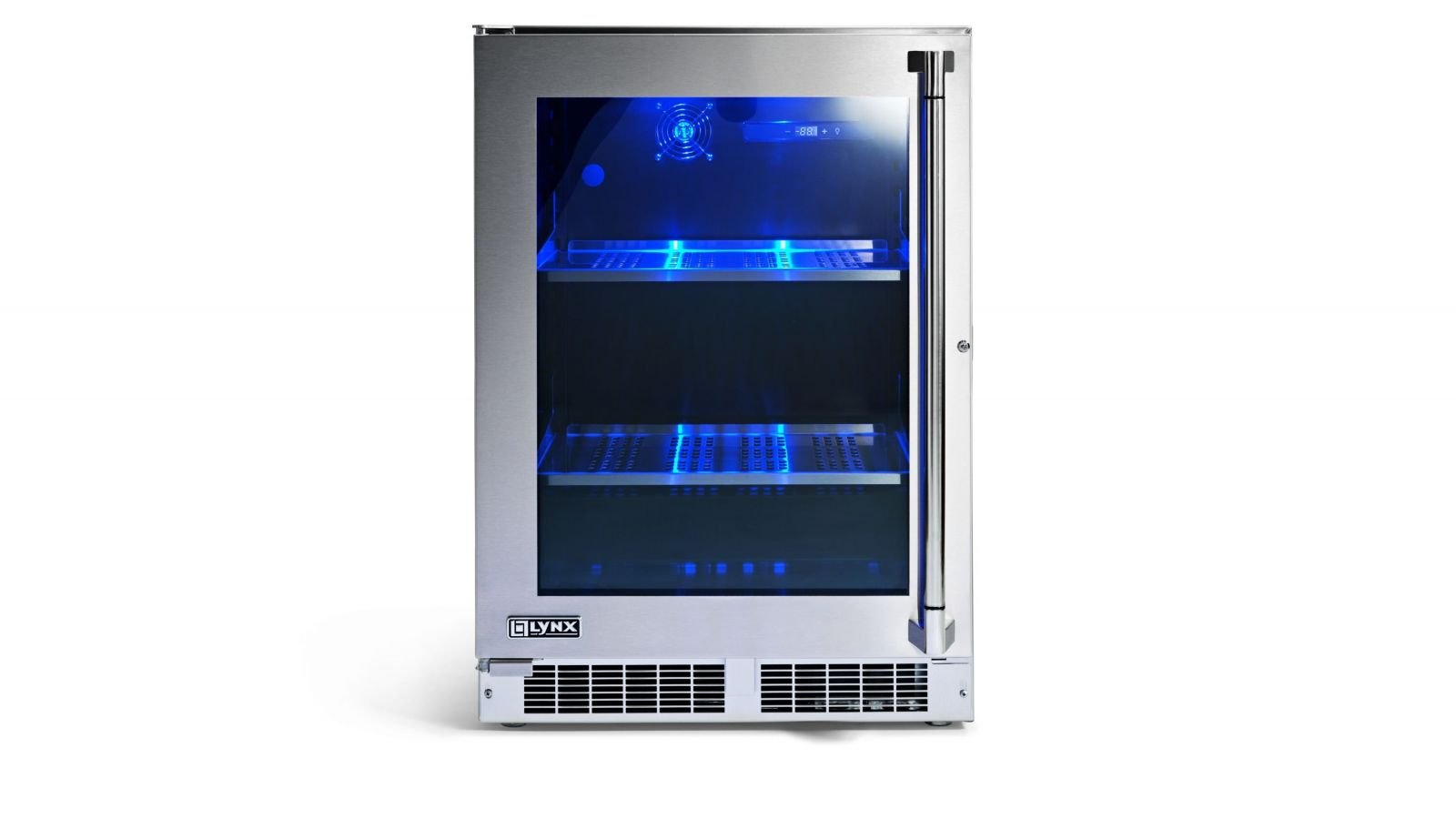 Lynx 24-Inch 5.3 Cu. Ft. Right Hinge Outdoor Rated Compact Glass Door Refrigerator - LN24REFGR
