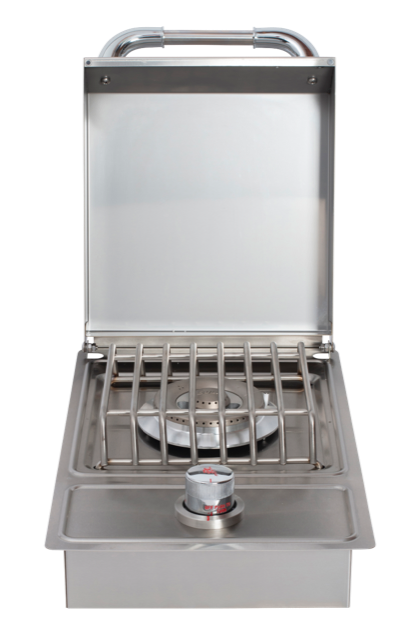 Bull Drop-In Natural Gas and Propane Gas Single Side Burner W/ Stainless Steel Lid -60008/9