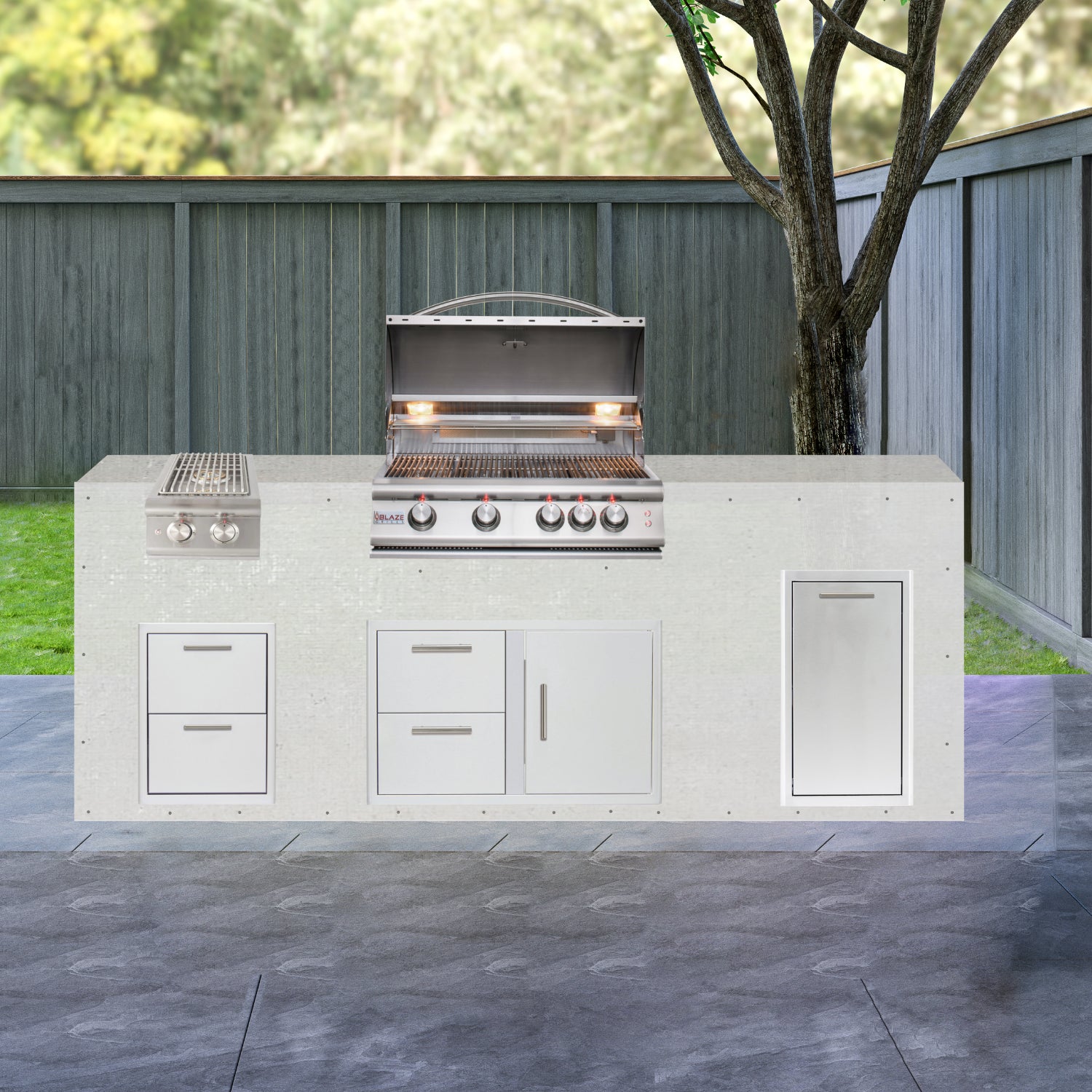 Blaze 96" Ready-To-Finish Quick Ship Outdoor Kitchen PKG10-BLZ-RTFQS10