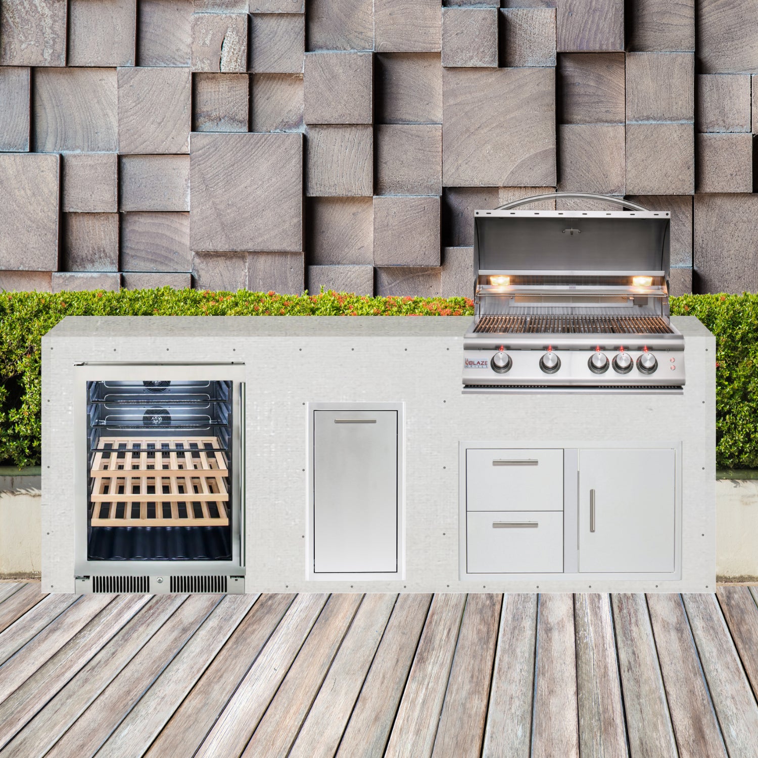 Blaze 96" Ready-To-Finish Quick Ship Outdoor Kitchen PKG2-BLZ-RTFQS2