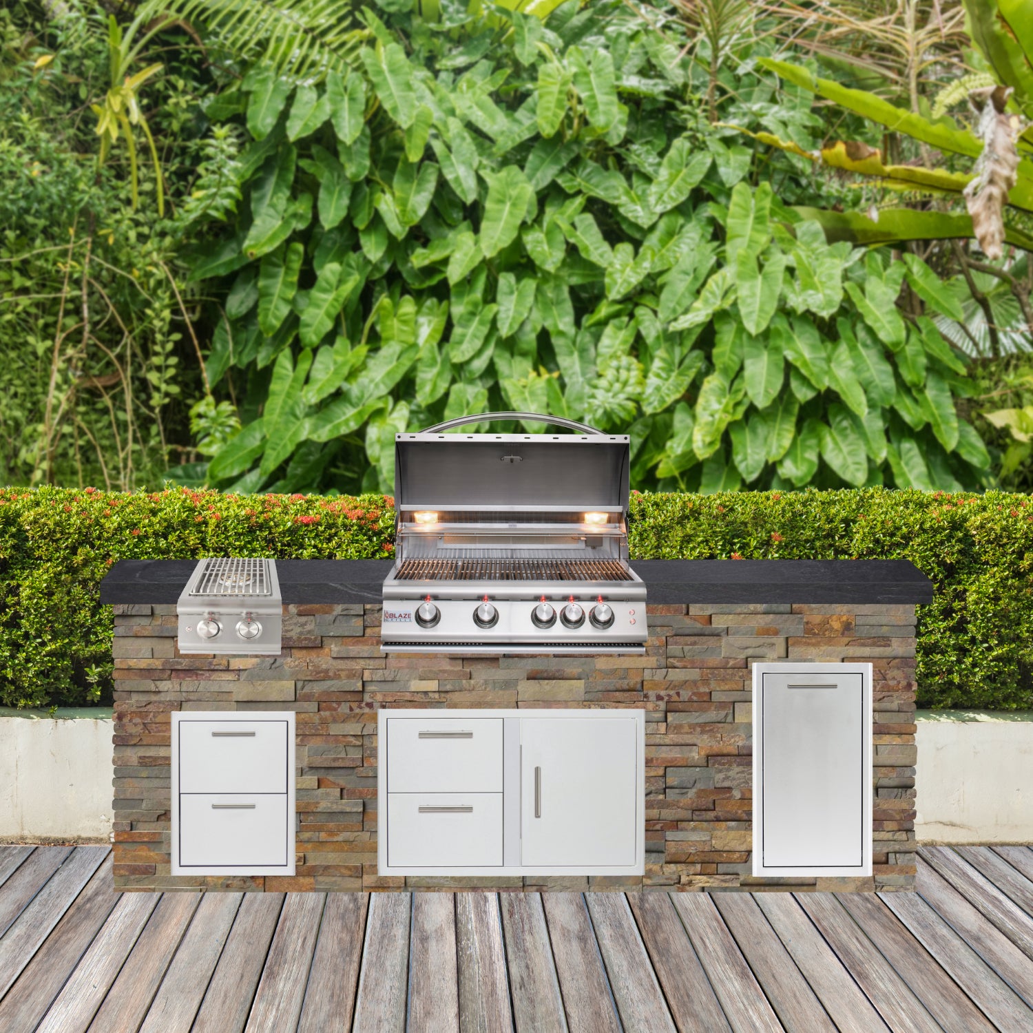Blaze Quick Ship 96" Luxury Finished Outdoor Kitchen PKG 10-BLZ-QSHIP10