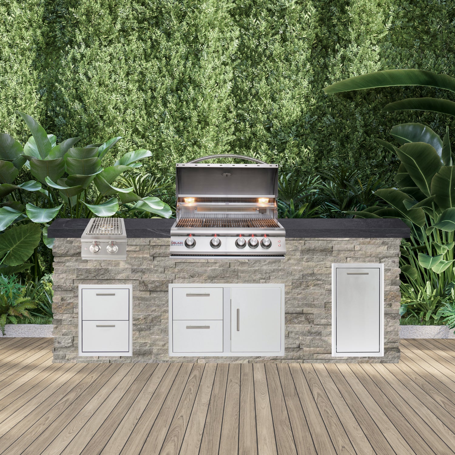 Blaze Quick Ship 96" Luxury Finished Outdoor Kitchen PKG 10-BLZ-QSHIP10