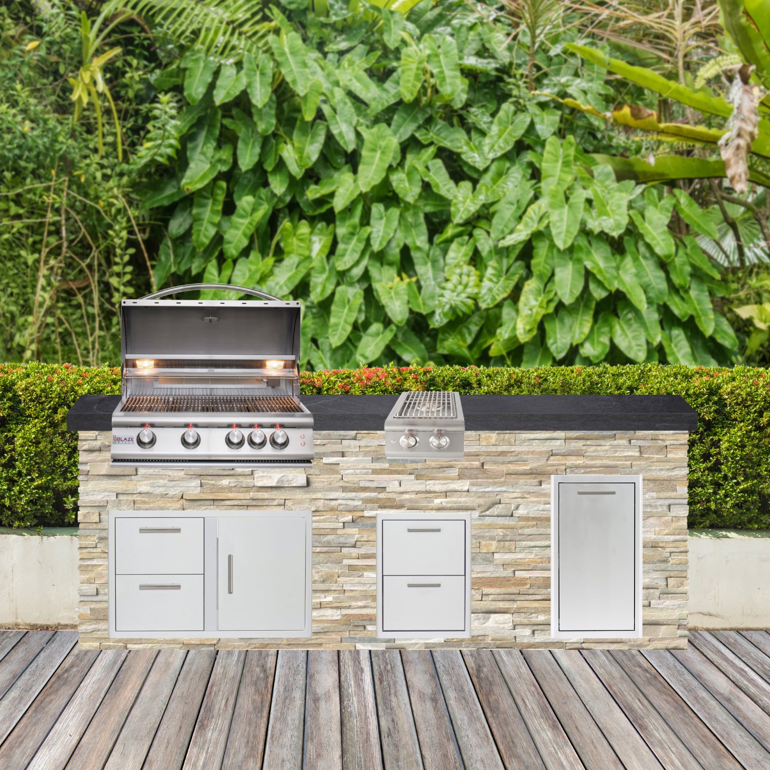 Blaze Quick Ship 96" Luxury Finished Outdoor Kitchen PKG 10-BLZ-QSHIP10