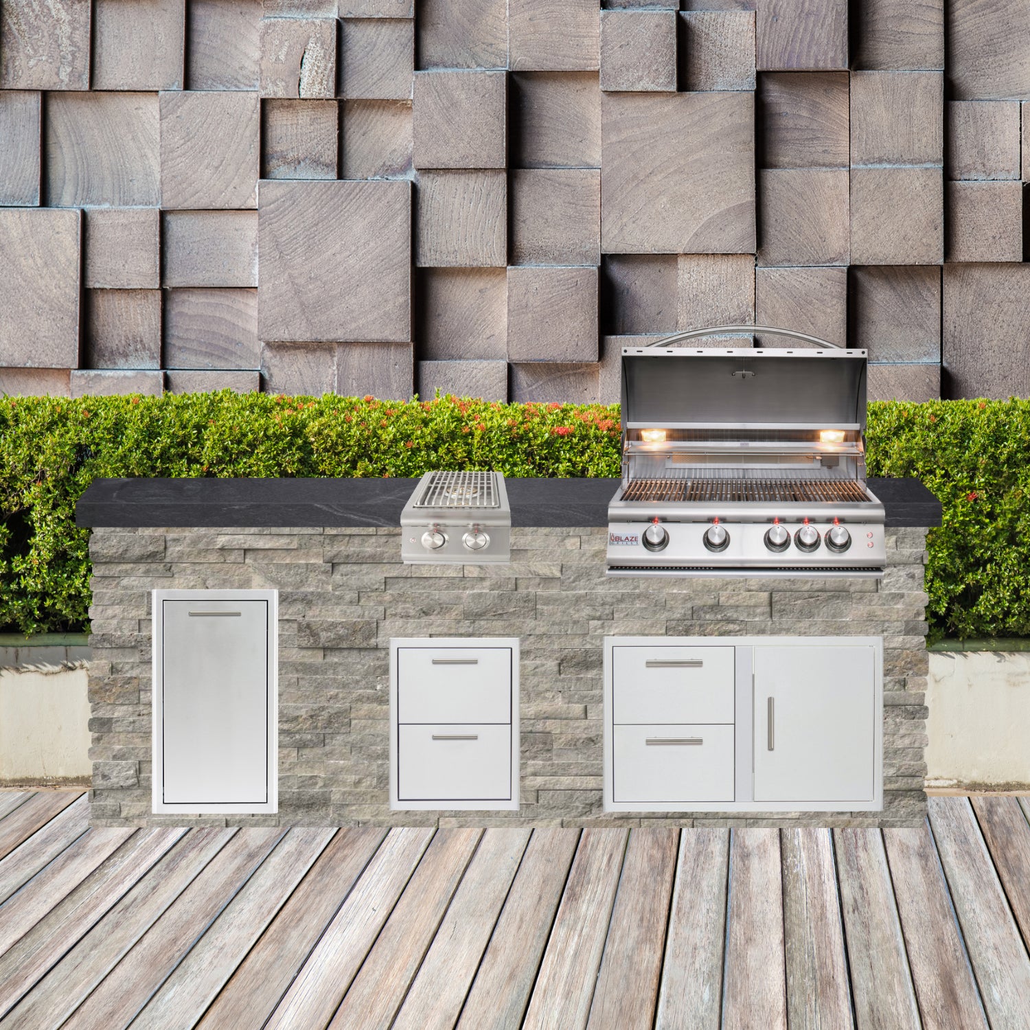 Blaze Quick Ship 96" Luxury Finished Outdoor Kitchen PKG 10-BLZ-QSHIP10