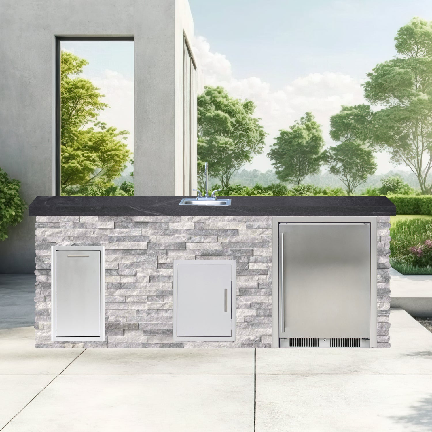 Blaze Quick Ship 96" Luxury Finished Outdoor Kitchen PKG 12-BLZ-QSHIP12