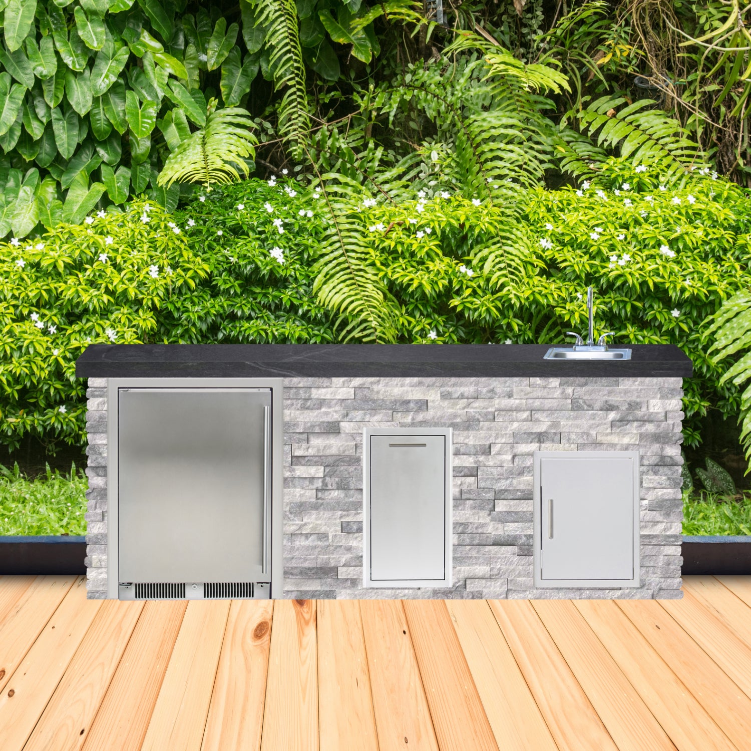 Blaze Quick Ship 96" Luxury Finished Outdoor Kitchen PKG 12-BLZ-QSHIP12
