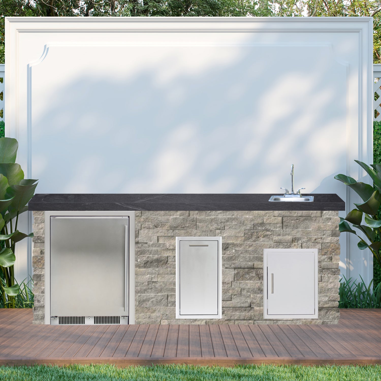 Blaze Quick Ship 96" Luxury Finished Outdoor Kitchen PKG 12-BLZ-QSHIP12