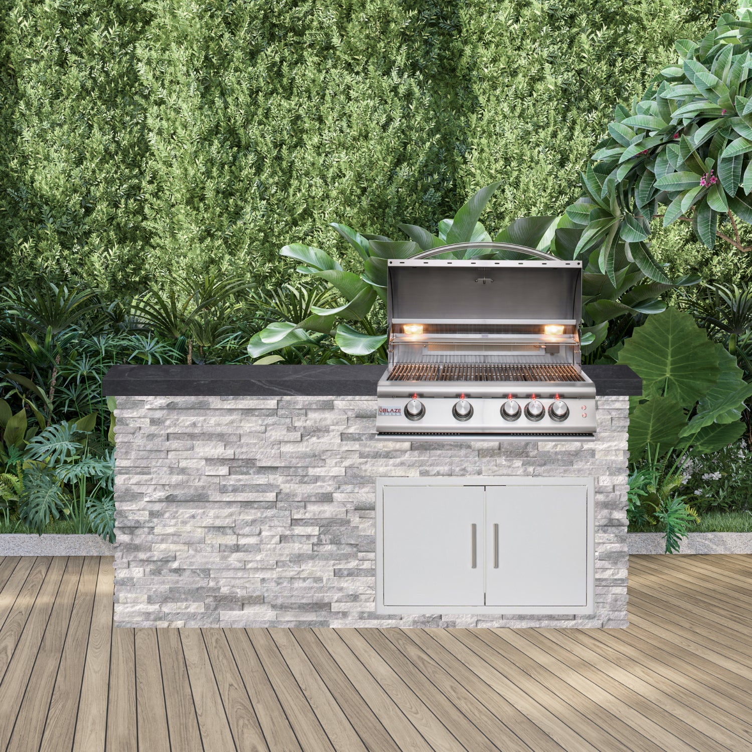 Blaze Quick Ship 72" Premium Finished Outdoor Kitchen PKG 5-BLZ-QSHIP5