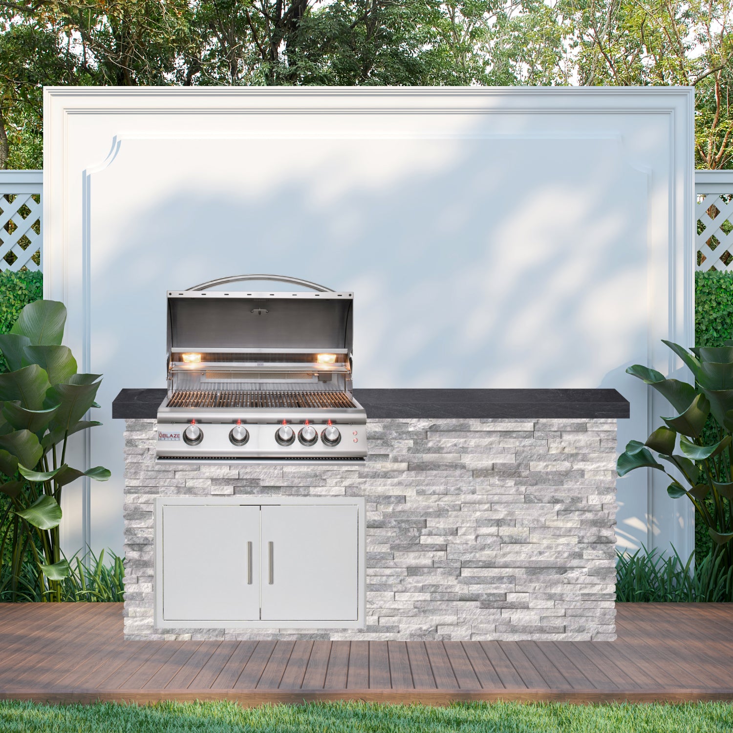 Blaze Quick Ship 72" Premium Finished Outdoor Kitchen PKG 5-BLZ-QSHIP5
