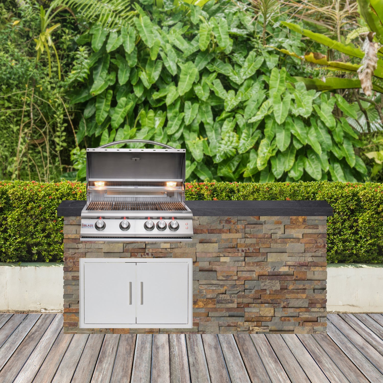 Blaze Quick Ship 72" Premium Finished Outdoor Kitchen PKG 5-BLZ-QSHIP5