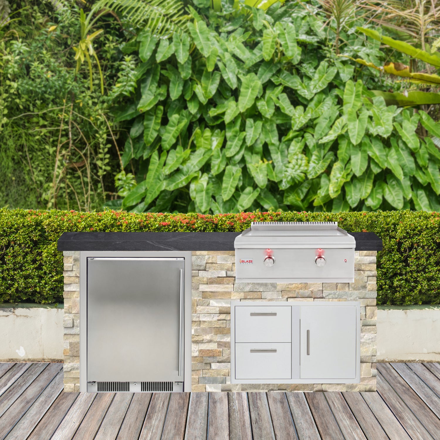 Blaze Quick Ship 72" Premium Finished Outdoor Kitchen PKG 6-BLZ-QSHIP6