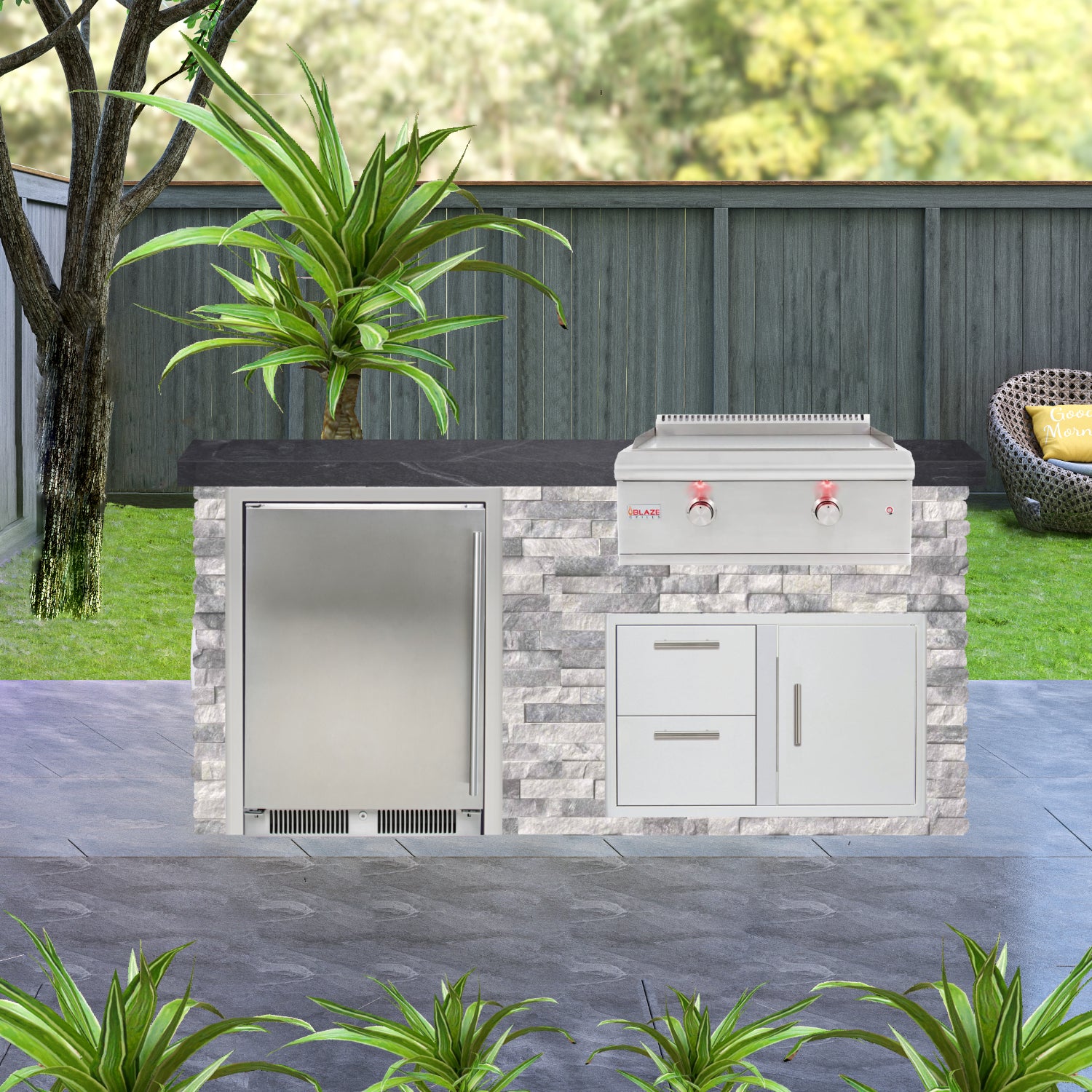 Blaze 72" Ready-To-Finish Quick Ship Outdoor Kitchen PKG6-BLZ-RTFQS6