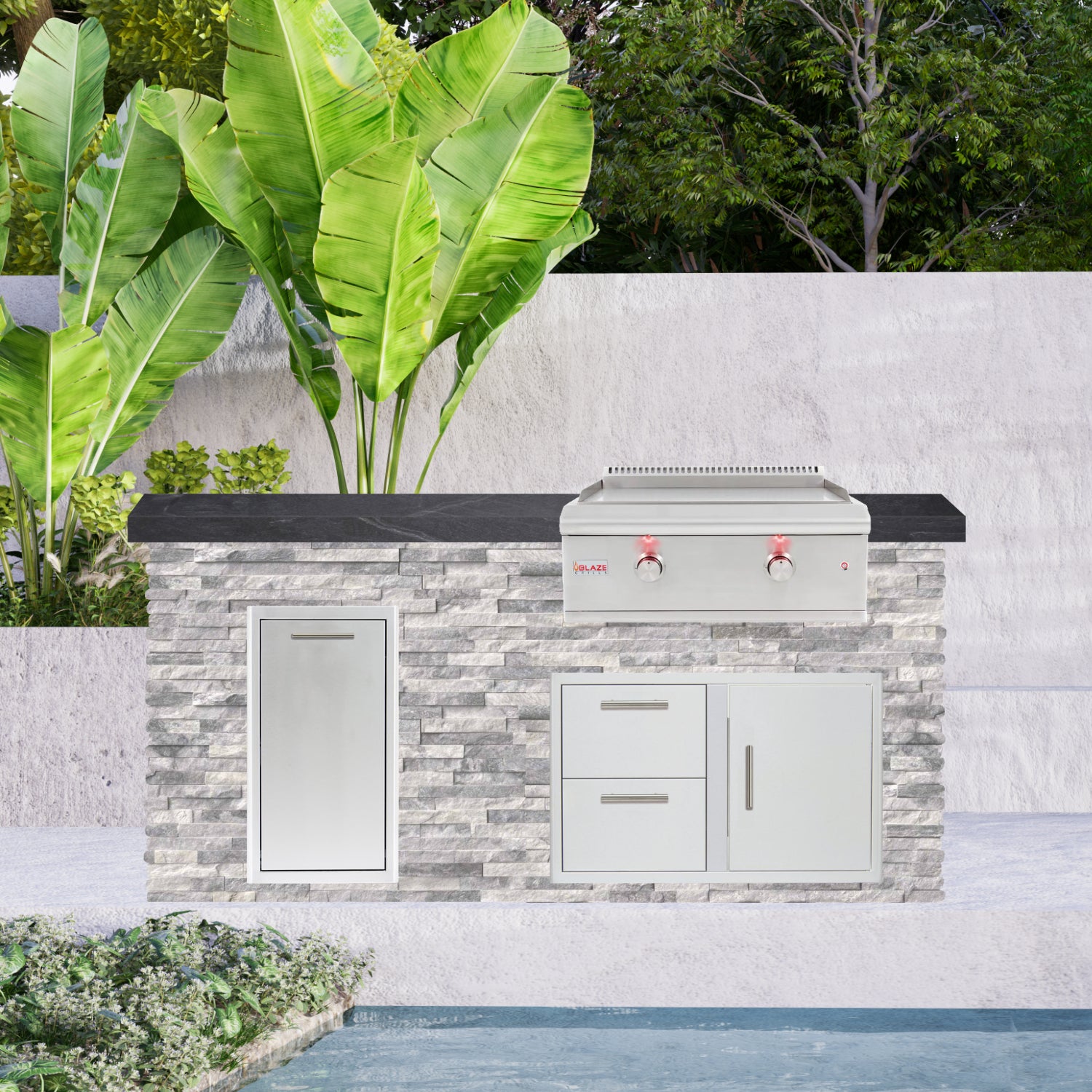 Blaze Quick Ship 72" Premium Finished Outdoor Kitchen PKG 7-BLZ-QSHIP7