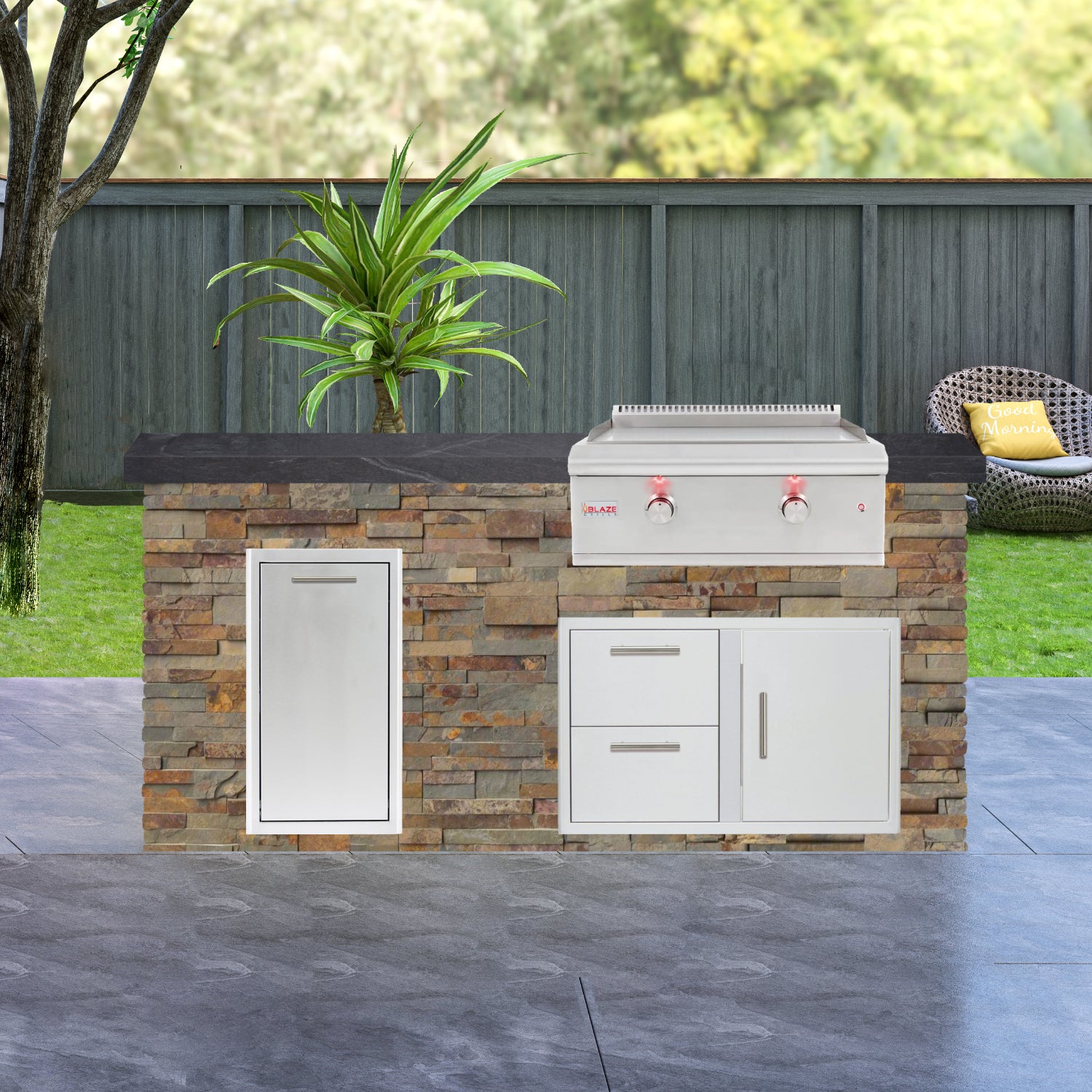 Blaze Quick Ship 72" Premium Finished Outdoor Kitchen PKG 7-BLZ-QSHIP7