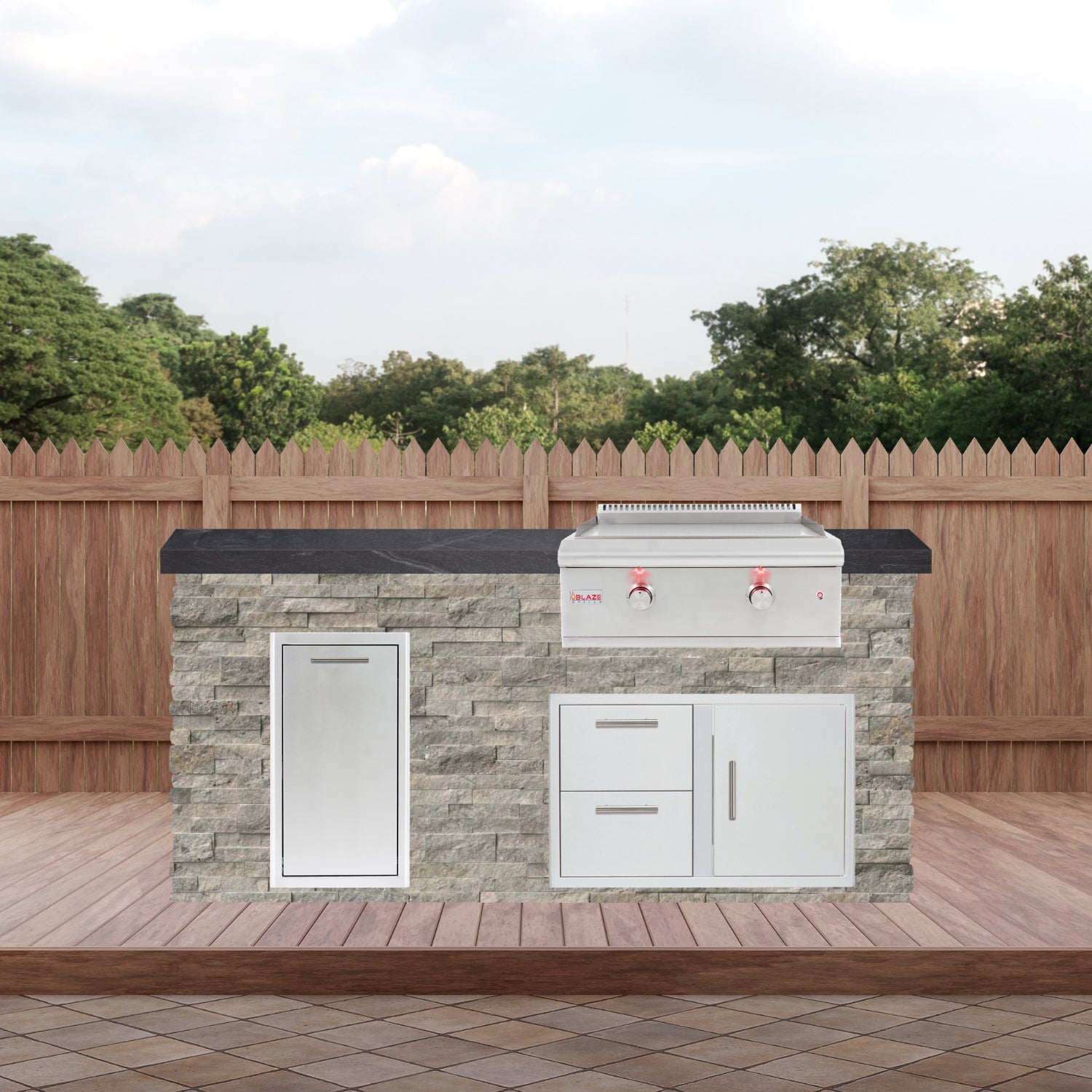 Blaze Quick Ship 72" Premium Finished Outdoor Kitchen PKG 7-BLZ-QSHIP7
