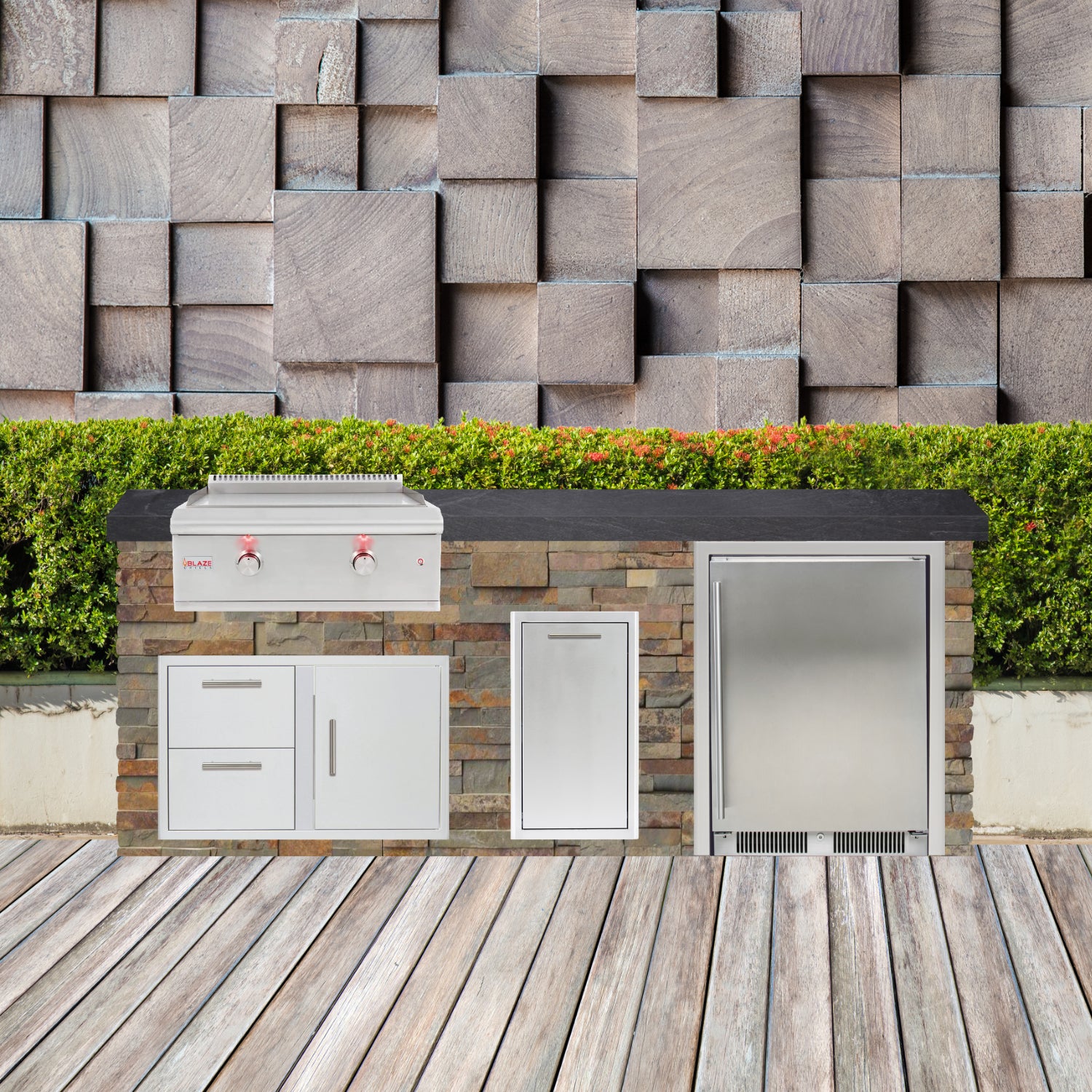 Blaze Quick Ship 96" Luxury Finished Outdoor Kitchen PKG 8-BLZ-QSHIP8