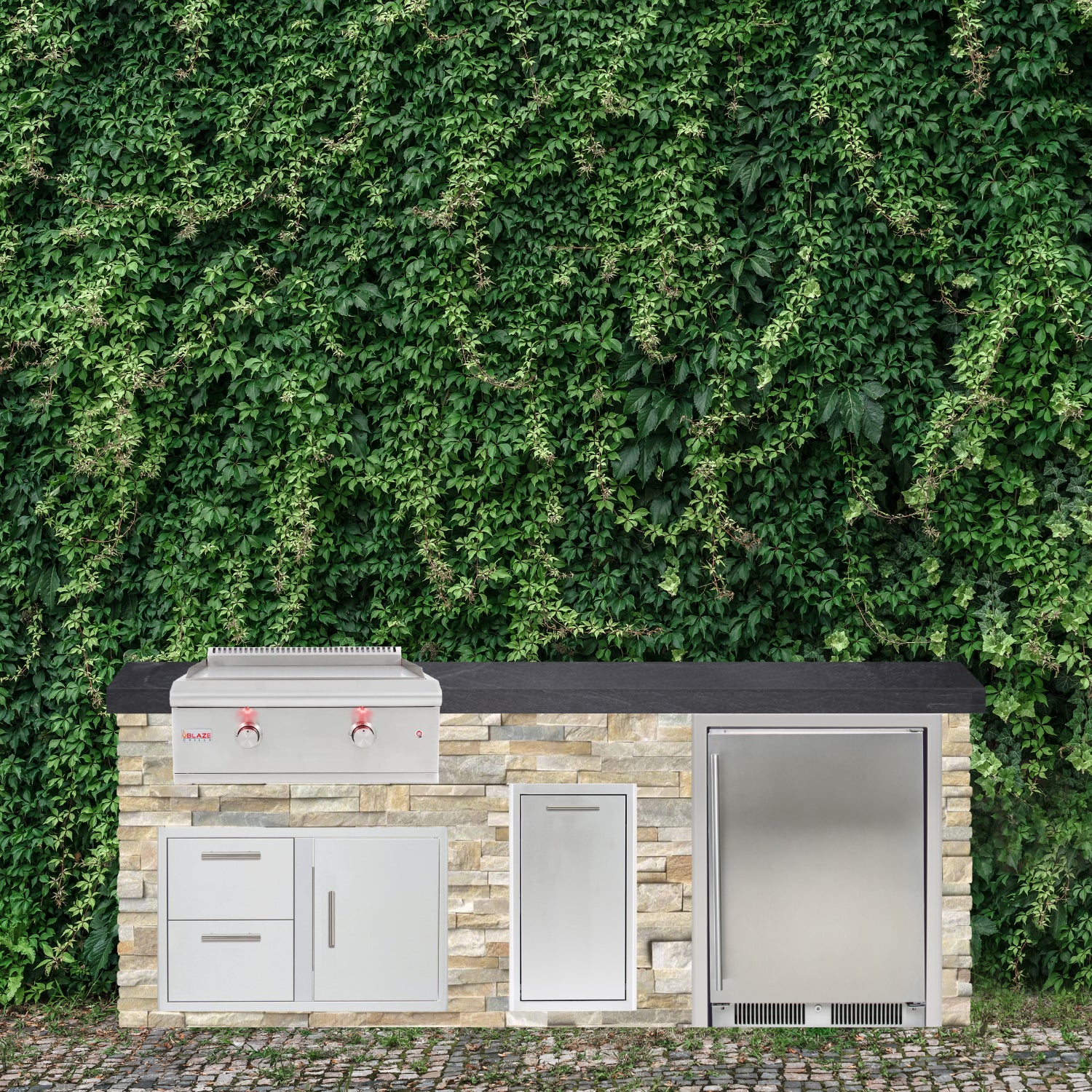 Blaze Quick Ship 96" Luxury Finished Outdoor Kitchen PKG 8-BLZ-QSHIP8
