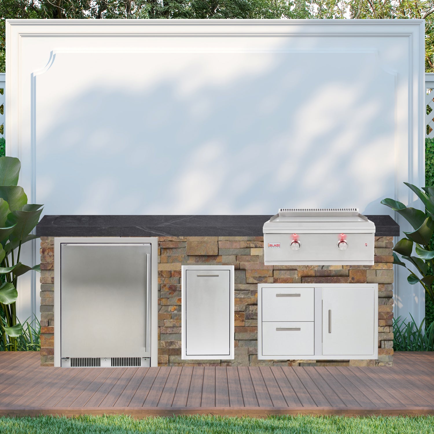 Blaze Quick Ship 96" Luxury Finished Outdoor Kitchen PKG 8-BLZ-QSHIP8