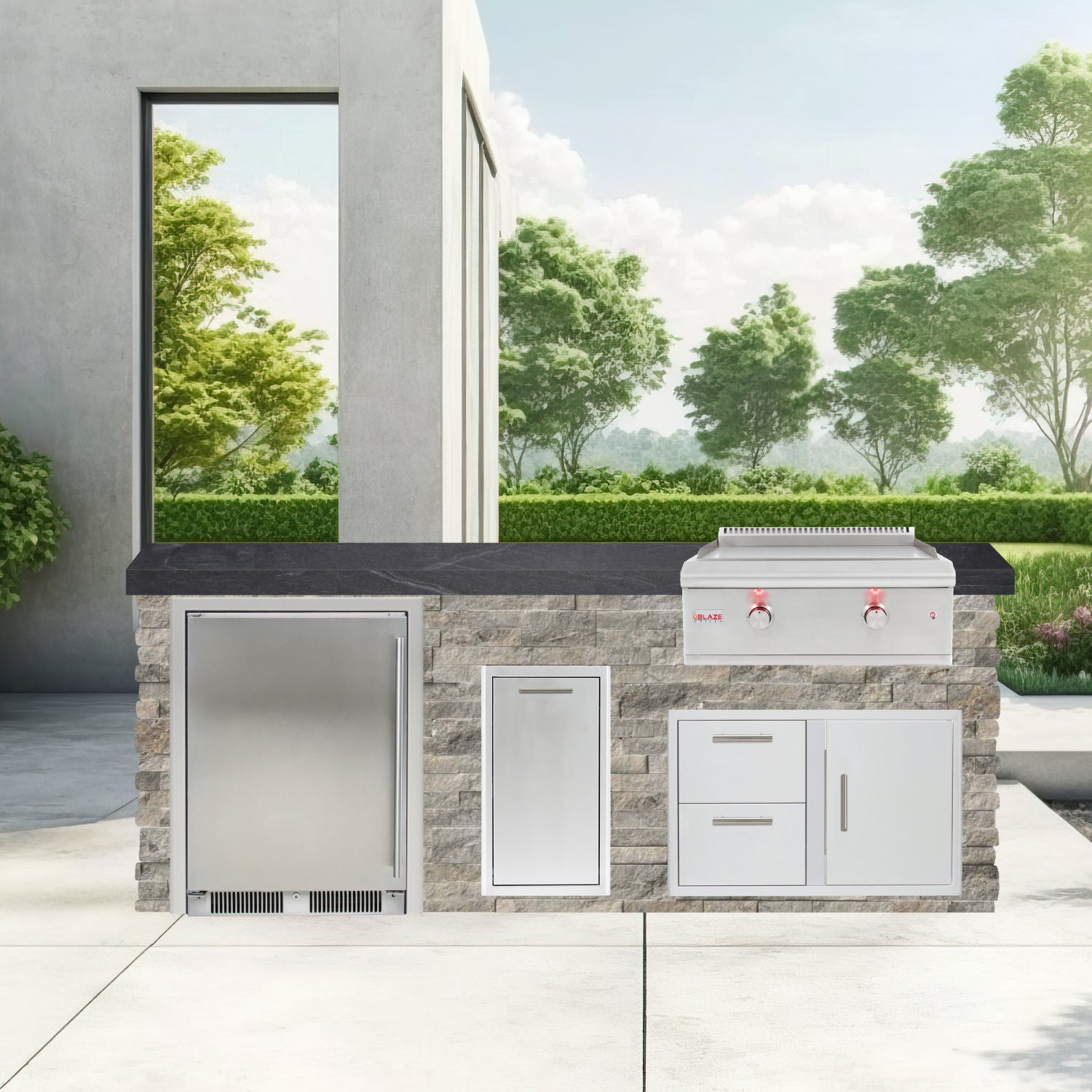 Blaze Quick Ship 96" Luxury Finished Outdoor Kitchen PKG 8-BLZ-QSHIP8