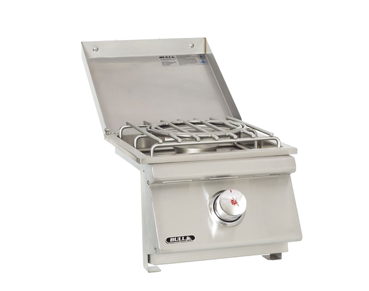 Bull Slide-In Pro Natural Gas and  Propane Gas Side Burner W/ Stainless Steel Lid-60018/9
